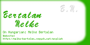 bertalan melke business card